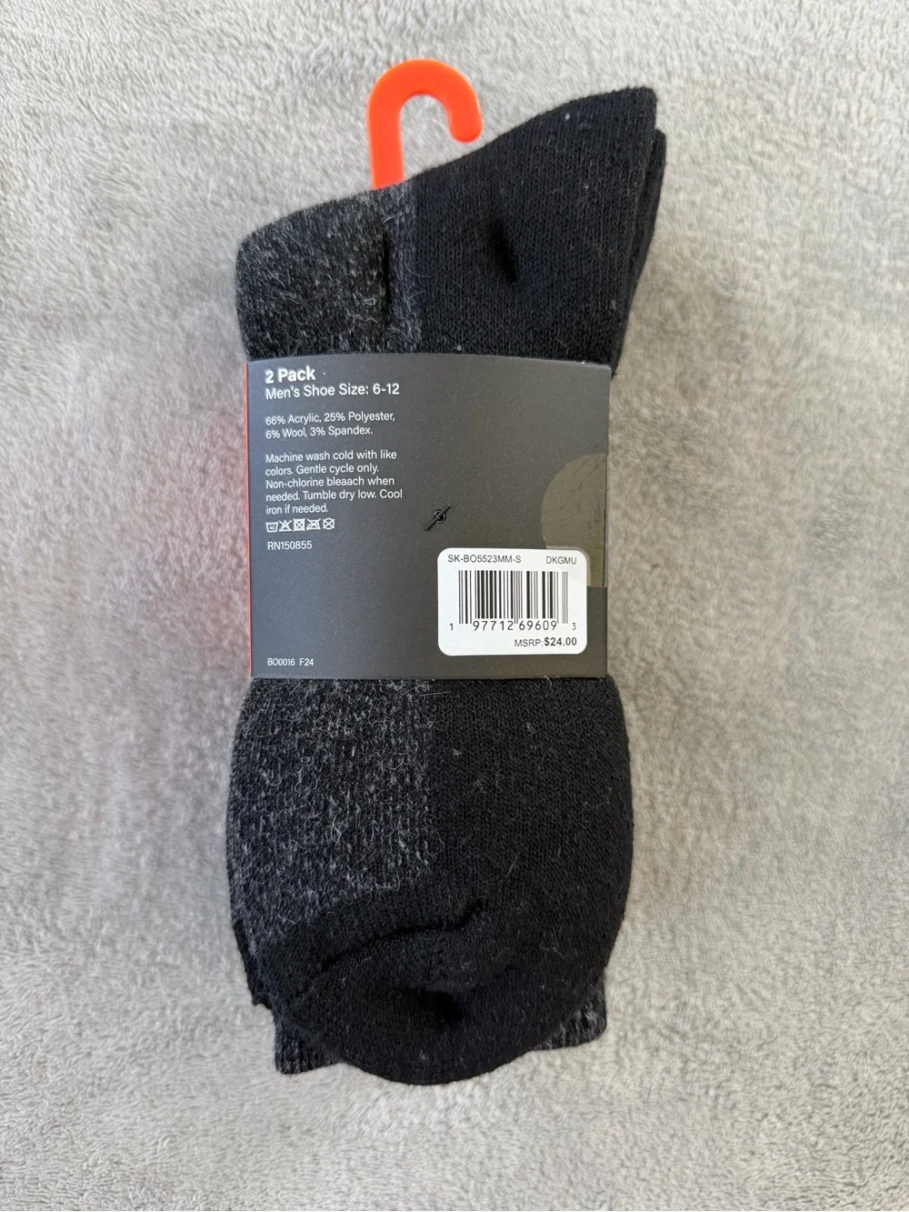 (2 Pairs) Bass Wool Blend Mid-Calf Socks - Olive Green & Black